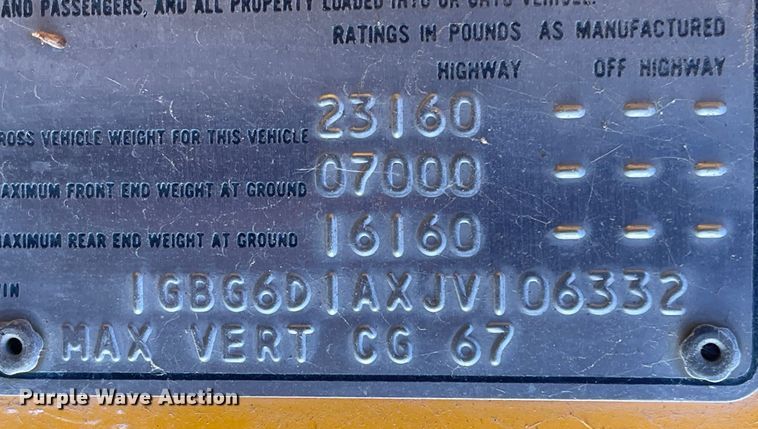 image for item JD9268 1988 Chevrolet C50  dump truck