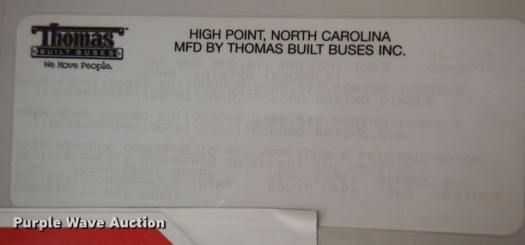 image for item JO9035 2006 Thomas FS65  school bus