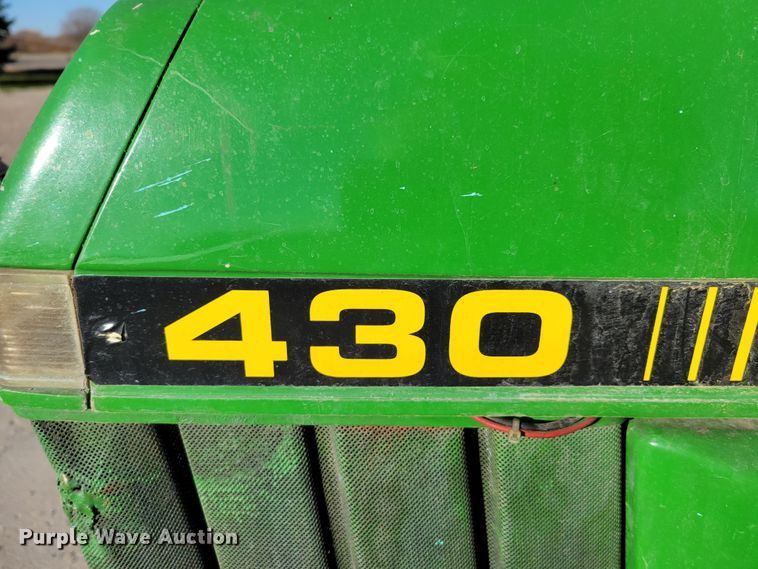 image for item JY9984 1989 John Deere 430  tractor