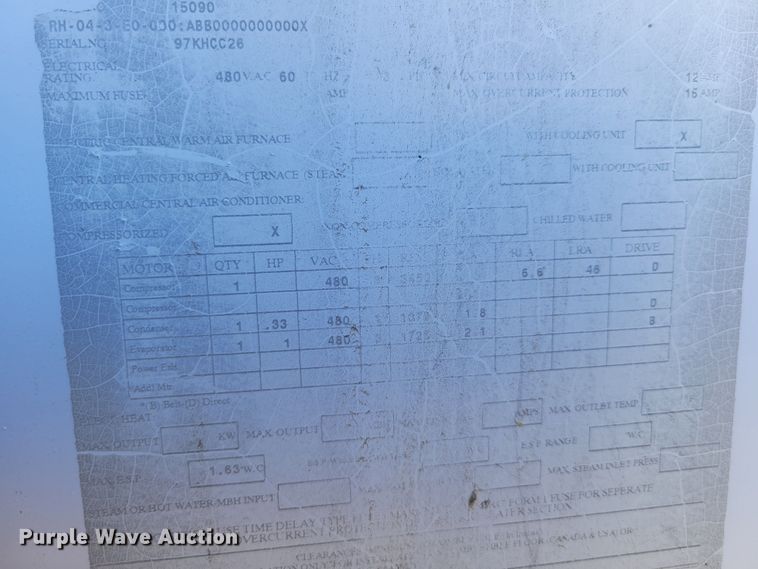 image for item JZ9005 (2) AAON Inc AC units