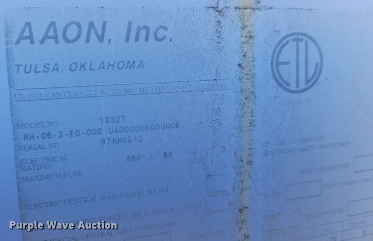 image for item JZ9005 (2) AAON Inc AC units