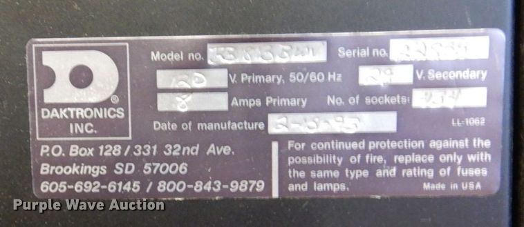 image for item JZ9014 (2) Daktronics Inc. scoreboards