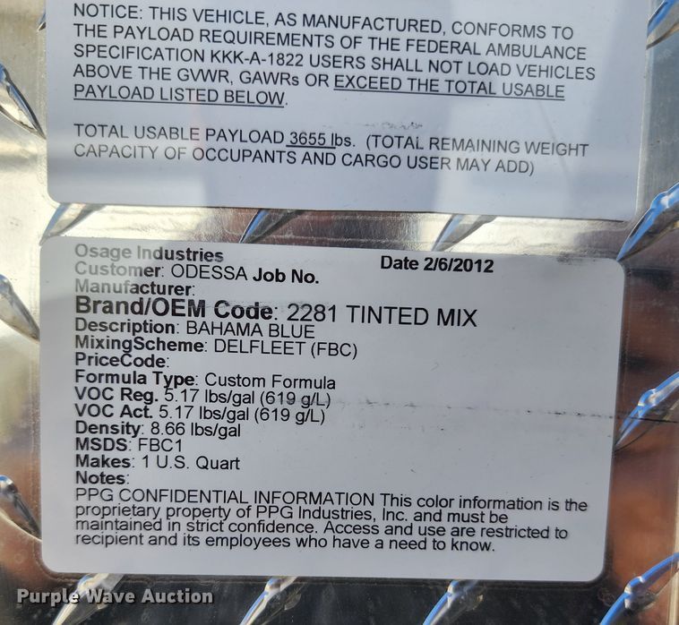 image for item KH9194 2012 Chevrolet Express G4500  ambulance