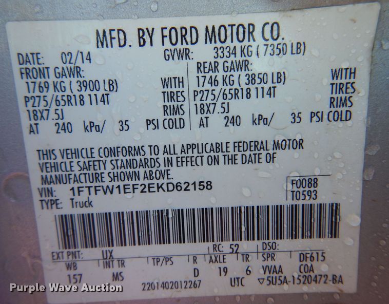 image for item KJ9161 2014 Ford F150  SuperCrew pickup truck