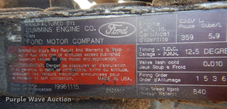 image for item KW9336 1997 Ford F800  forestry bucket truck