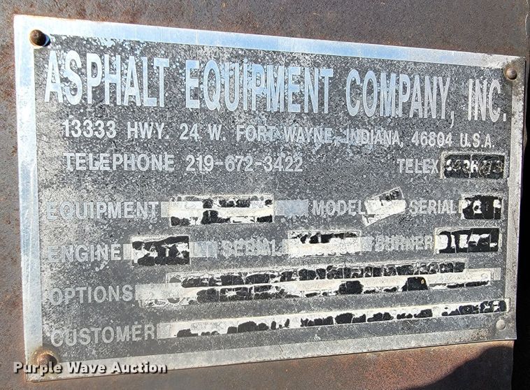 image for item LL9576 Asphalt Equipment Co.  asphalt hot box