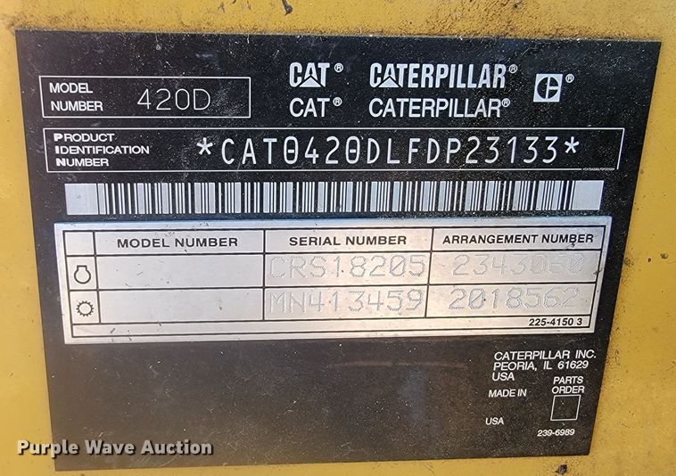 image for item LL9586 2005 Caterpillar 420D  backhoe