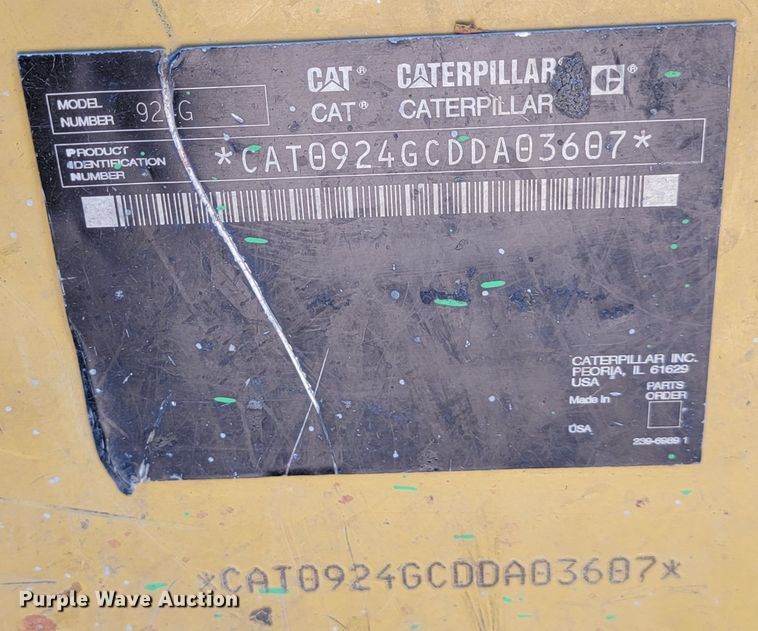 image for item LL9596 2007 Caterpillar 924G  wheel loader