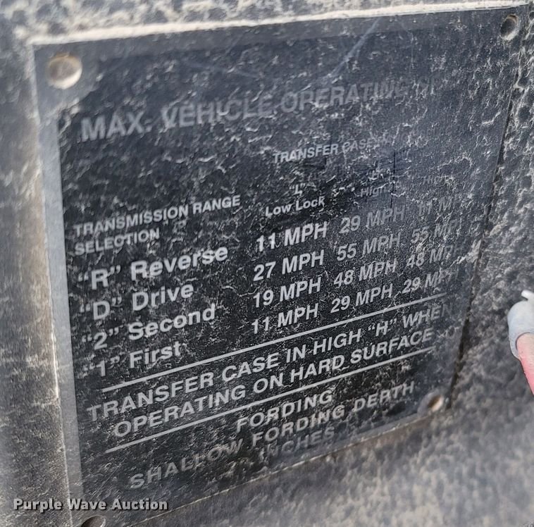 image for item LN9703 1986 Am General M998 Humvee  SUV