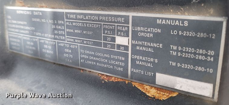 image for item LN9703 1986 Am General M998 Humvee  SUV