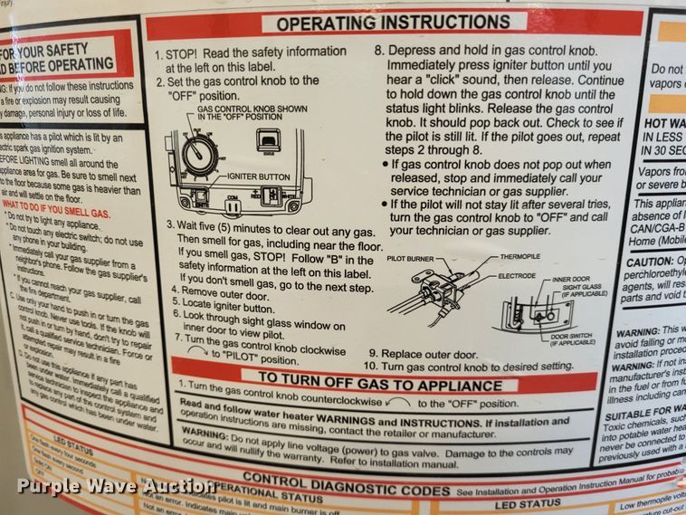 image for item LR9050 Bradford White RG275H6N  water heater
