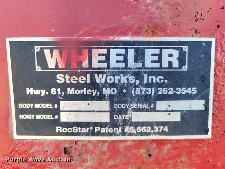 image for item LR9059 2005 Wheeler HT1636  dump bed