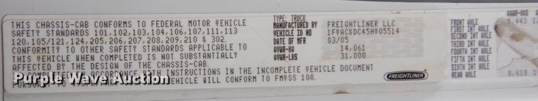 image for item LY9224 2005 Freightliner Business Class M2  bucket truck