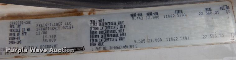 image for item LY9225 2001 Freightliner FL70  digger derrick truck