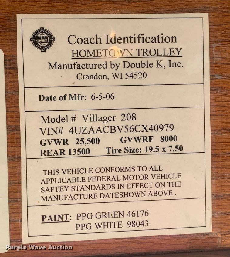 image for item MH9821 2006 Freightliner Double K Villager 208  trolley