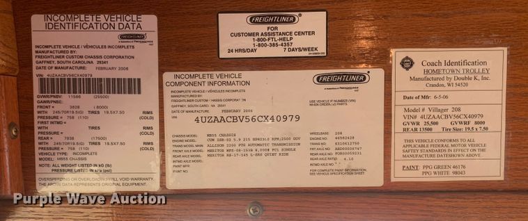 image for item MH9821 2006 Freightliner Double K Villager 208  trolley