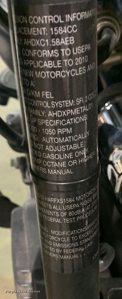 image for item MH9829 2010 Harley Davidson FLSTFB  motorcycle