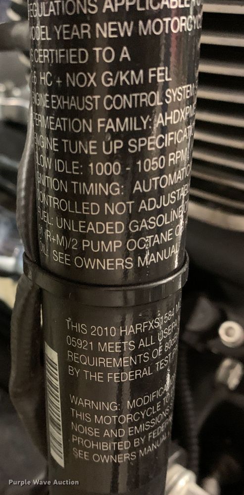 image for item MH9829 2010 Harley Davidson FLSTFB  motorcycle