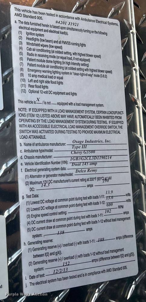 image for item MR9987 2013 Chevrolet Express G3500  ambulance