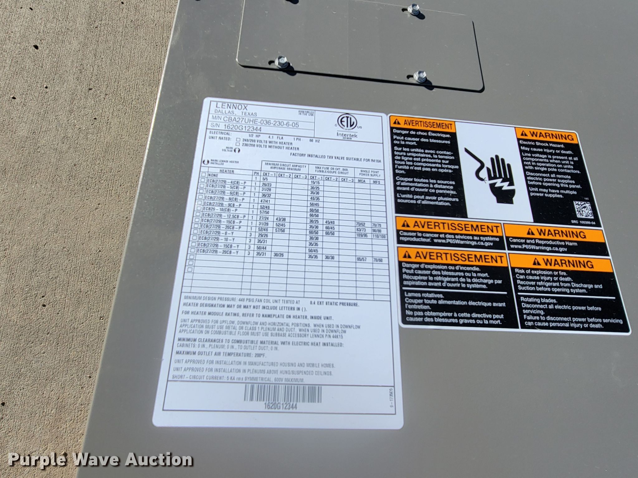 Lennox Elite HVAC system in Yankton, SD Item LL9593 sold Purple Wave