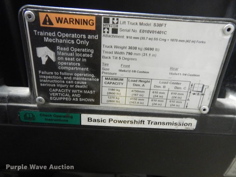 image for item DI6822 Hyster S30FT  forklift