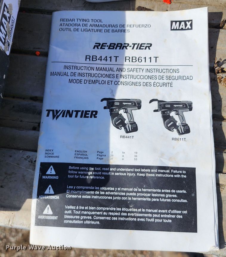 image for item DM4802 Max USA TwinTier Max RB441T  re-bar wire tier