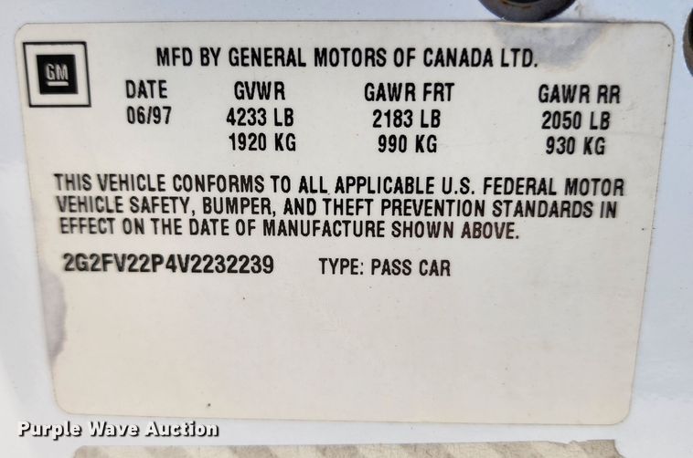 image for item DM4837 1997 Pontiac Firebird Trans Am