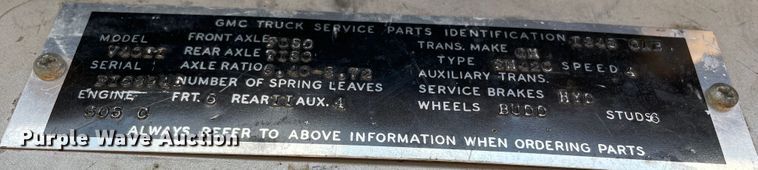 image for item DN5172 1966 GMC 4000  grain truck