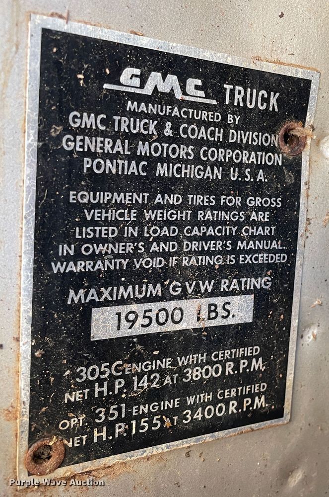image for item DN5172 1966 GMC 4000  grain truck