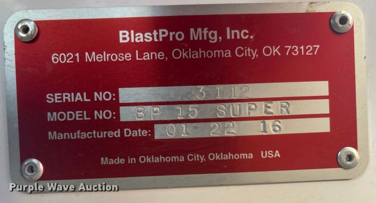 image for item DQ3041 2016 Blastpro  shot blaster system