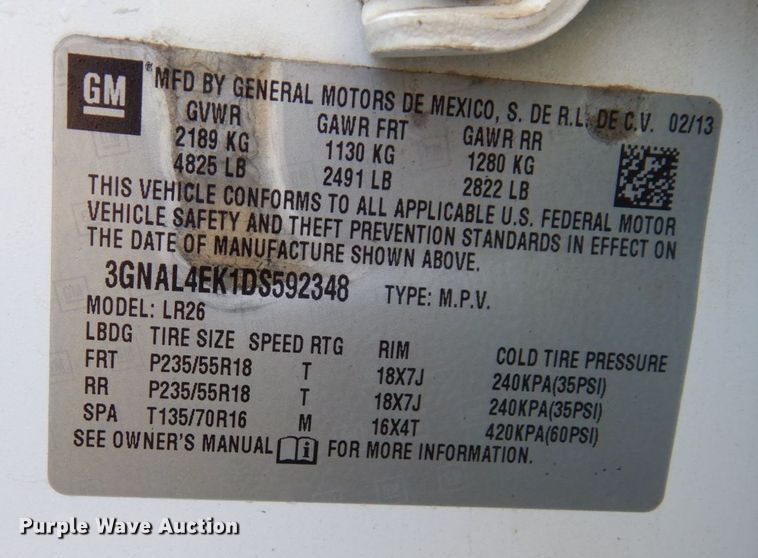 image for item DS1467 2013 Chevrolet Captiva Sport LTZ  SUV