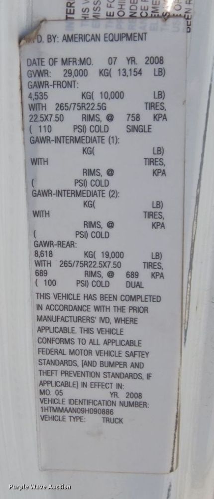 image for item DS1486 2009 International DuraStar 4300  utility / service truck
