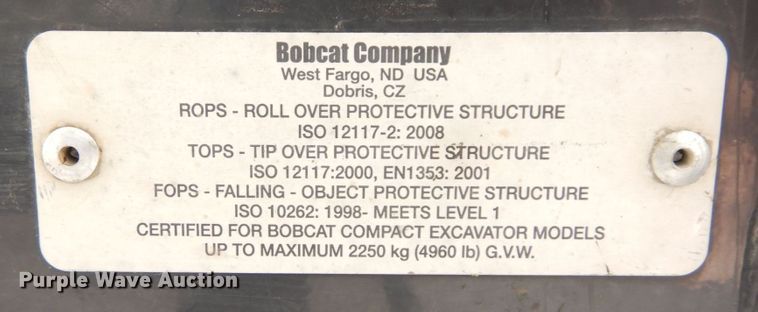 image for item DS1496 2015 Bobcat E20  mini excavator