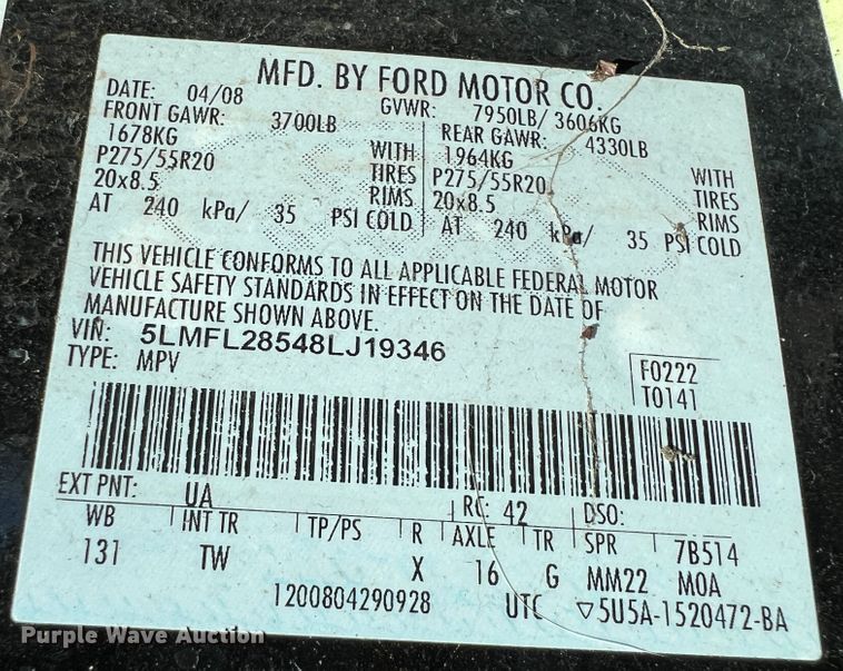 image for item IA9224 2008 Lincoln Navigator  SUV