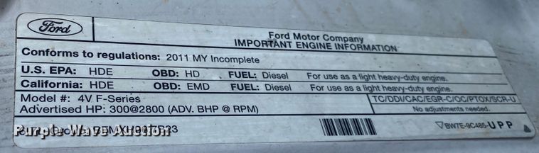 image for item JW9376 2011 Ford F550  utility / service truck