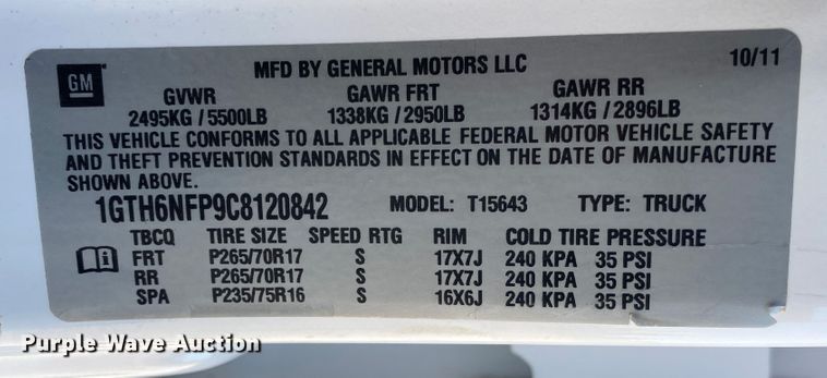 image for item JW9388 2012 GMC Canyon  Crew Cab pickup truck