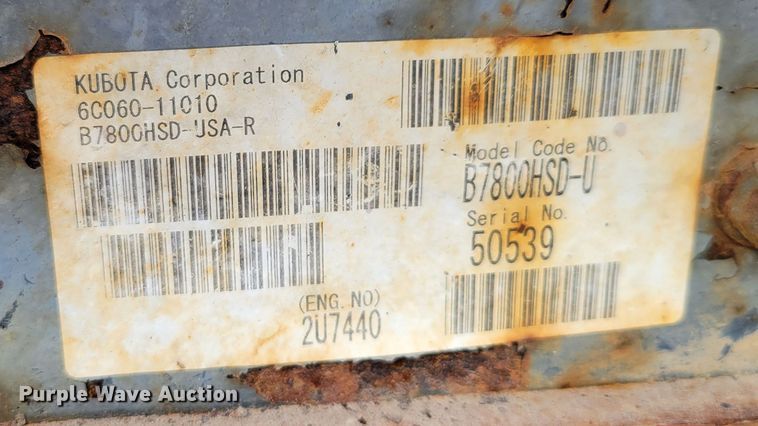 image for item JZ9003 Kubota B7800  MFWD tractor