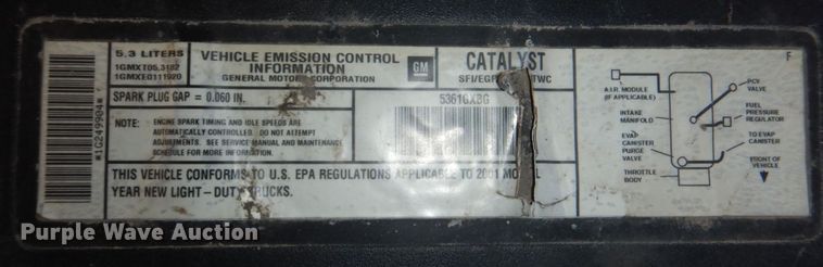 image for item JZ9046 2001 Chevrolet Suburban  SUV