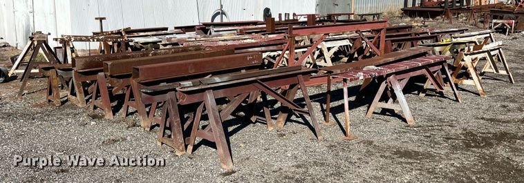 image for item KJ9037 Approximately 65 metal saw horses