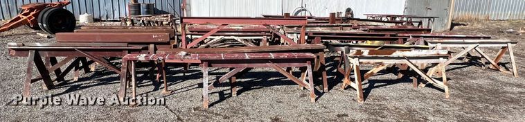 image for item KJ9037 Approximately 65 metal saw horses