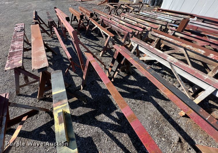 image for item KJ9037 Approximately 65 metal saw horses