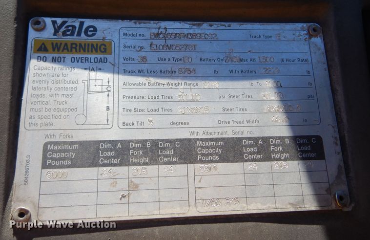 image for item KO9901 Yale ERC065  forklift