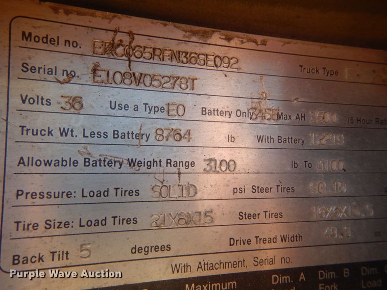 image for item KO9901 Yale ERC065  forklift