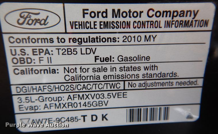 image for item KW9287 2010 Lincoln MKT  SUV