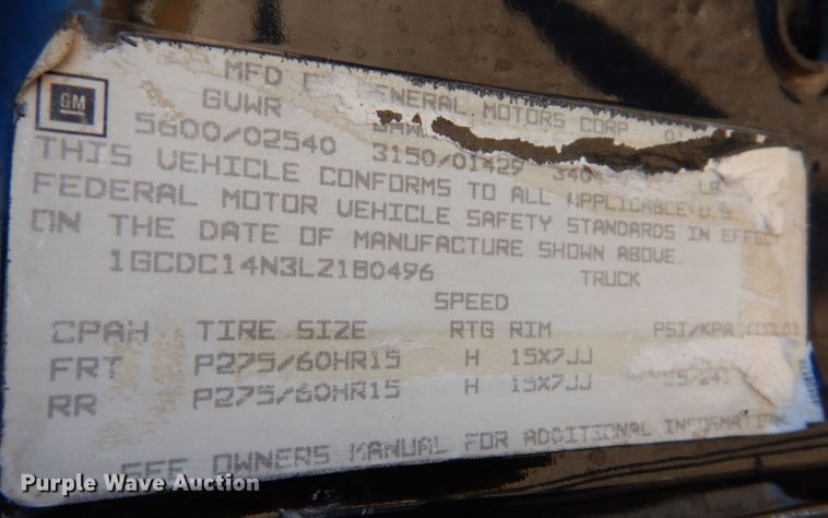 image for item KW9313 1990 Chevrolet Cheyenne C1500  SS pickup truck