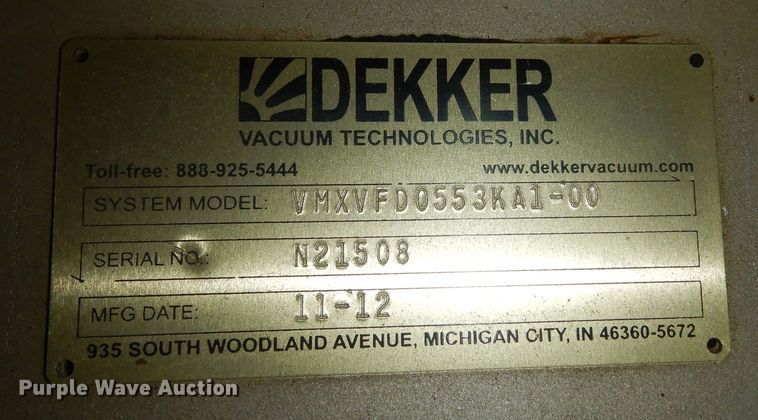 image for item LG9884 2012 Dekker VMXVFD0553KA100  vacuum pump