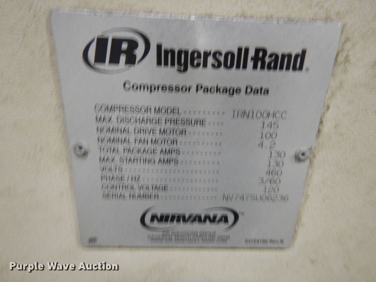 image for item LG9898 Ingersoll Rand IRN100HCC  air compressor