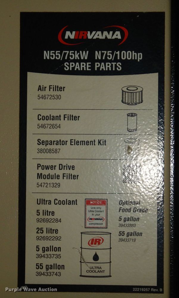 image for item LG9898 Ingersoll Rand IRN100HCC  air compressor