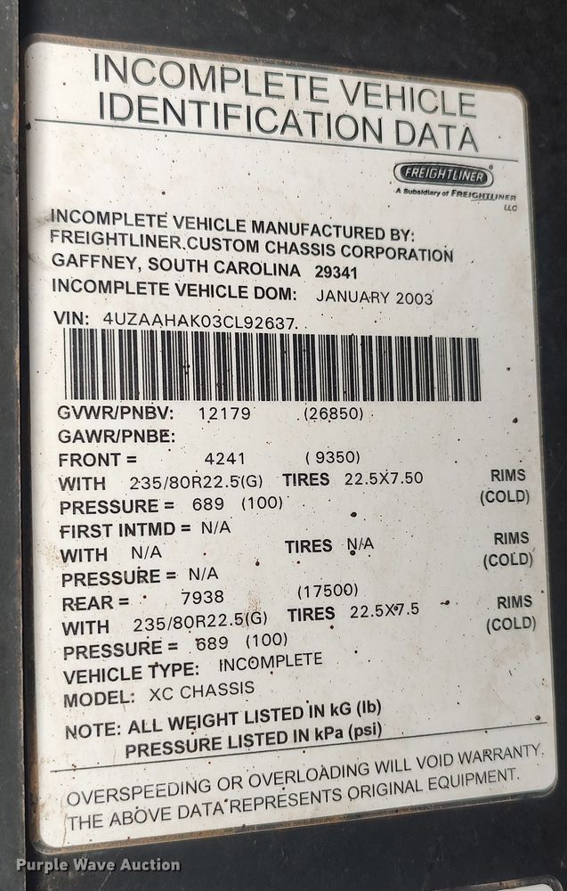 image for item LK9300 2003 Winnebago Journey DL  RV