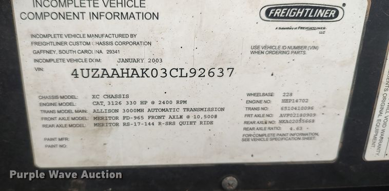 image for item LK9300 2003 Winnebago Journey DL  RV